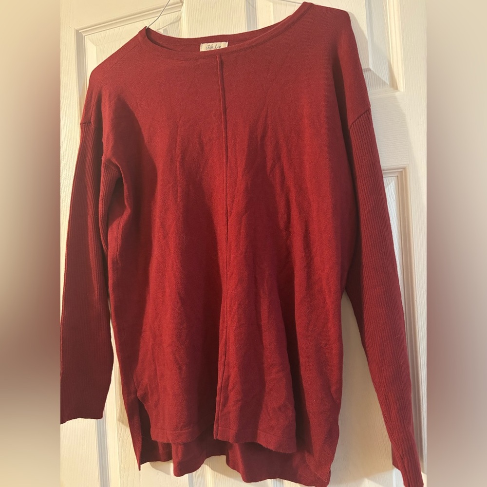 Style & Co. Women’s Crewneck Sweater in Rich Red